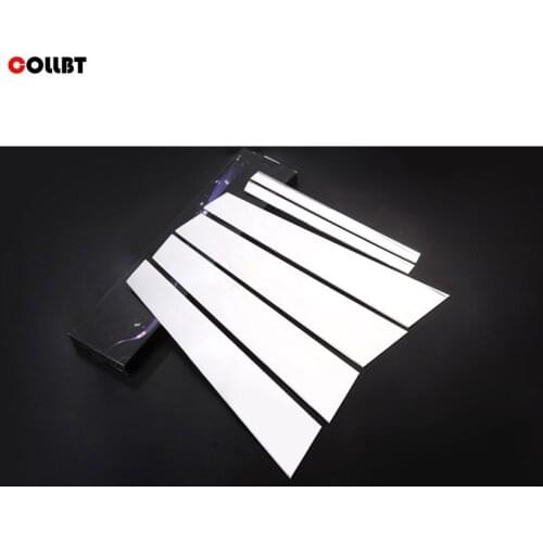 COLLBT For BMW 5 Series 2018 Aluminum Alloy Window Chrome Pillar Post Posts Cover Trim Molding Garnish Accent 6pcs