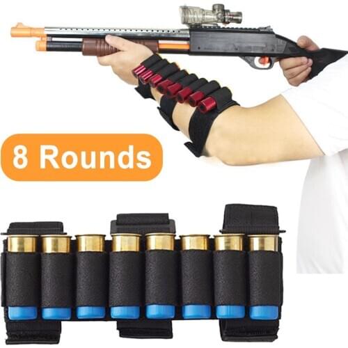 8 Rounds 12/20 Gauge CartridgRifle Buttstock Shotgun Shell Holder Adjustable Shooters Forearm or Buttstock Sleeve Magazine Pouch
