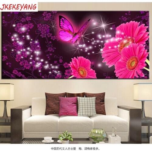 Large 5D Diy diamond painting Butterfly and flower Diamond Mosaic Rhinestone Embroidery cross stitch Y3755