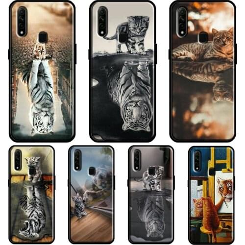 Animal Big Cat Kitten Tiger For OPPO A5 A9 2020 A31 A53 A52 A72 F7 Reno 2 Z Find X3 Pro A3S A15 A83 A91 A93 Phone Case