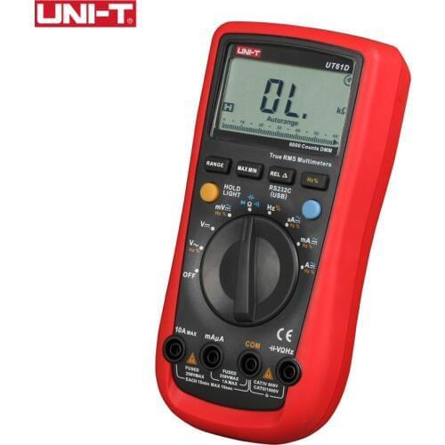 UNI-T UT61D Digital Multimeters True RMS 0.5s Fast Test AC DC Auto Range 1000V/10A Best Accuracy 0.01mA PC Soft Data Calculate