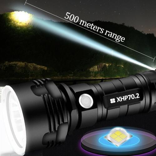 Super Powerful LED Flashlight XHP70.2 Tactical USB Torch xhp50 lamp Rechargeable 18650 26650 battery Lantern for Camping fishing