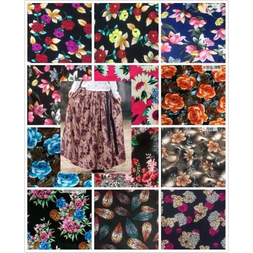 Cotton silk super soft fabric summer pajamas fabric baby and children clothing cotton silk rayon fabric broken flowers