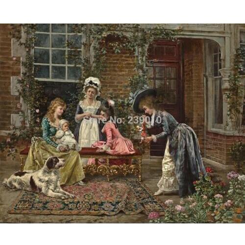 Free shipping classical figure oil painting canvas prints baby oil painting on canvas home wall decoration picture