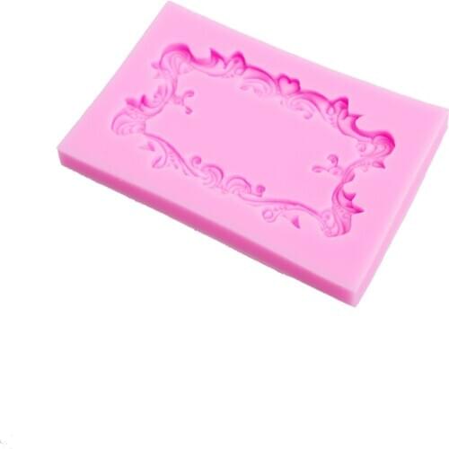 Classic retro frame square shape silicone sugar clay craft mold Fondant cake chocolate mould decoration tools