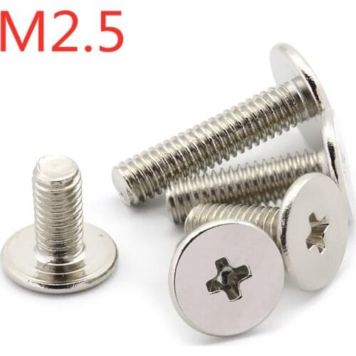 M2.5*2/2.5/3/3.5/4/5/6/8/10/12 Flat thin head phillips machine screw wafer head screws steel nickel plated
