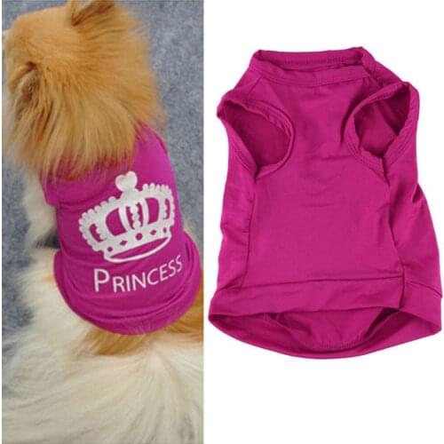 Fashion Pet Dog Cat Cute Princess T-shirt Clothes Vest Summer Coat Puggy Costume Fashion Female Small Mid Large Pet Tank Blouse