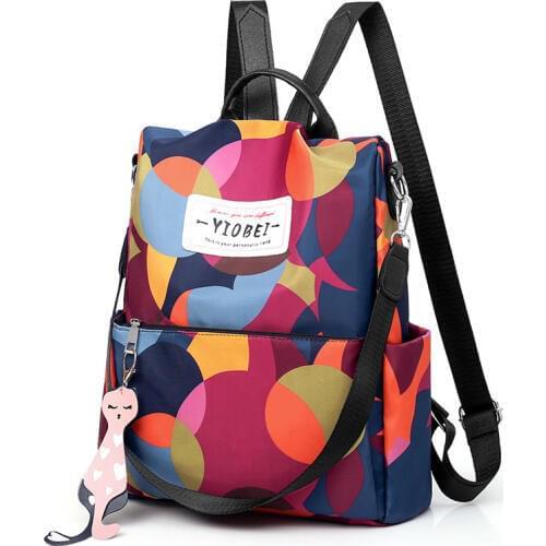 Fashion Women Simple Trend Oxford Student Bag Female Soft Zipper Versatile Backpacks Travel Bag anti-theft outdoor backpack