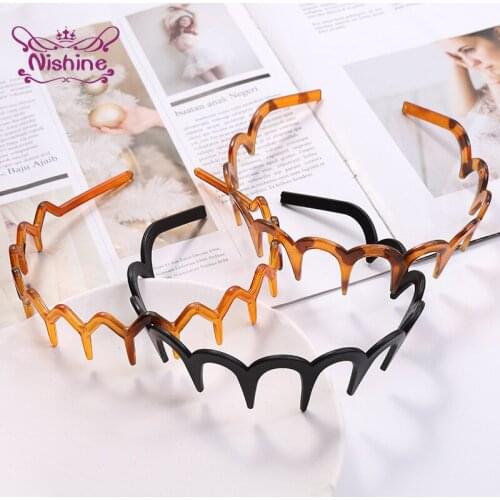 Fashion Women Wavy Toothed Headband Anti-Slip Zig Zag Comb Sharks Tooth Hair Hoop Ladies DIY Styling Headwear Birthday Gifts