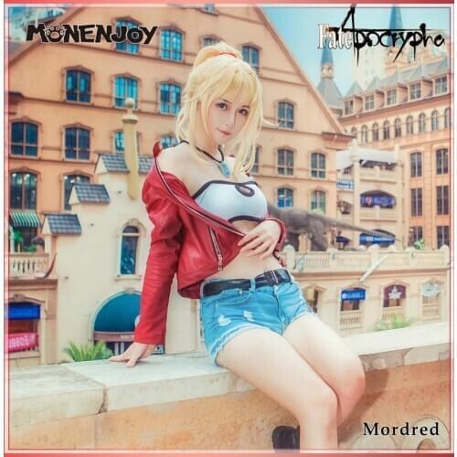 Monenjoy Fate Apocrypha Mordred Cosplay Knight of Treachery Cos Red Saber FGO Costume Sets