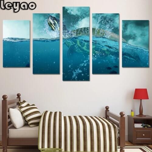 Home Decoration Wall Art 5 Pieces Animal Sea Turtles Diamond Painting Full Square/Round Drill Multi-Picture Diamond Embroidery