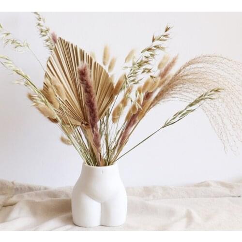 Real Pampas Grass Palm Fan Leaf Dried Rabbit Tail Grass Wedding Supplies Centre De Table Mariage Home Living Room Decoration