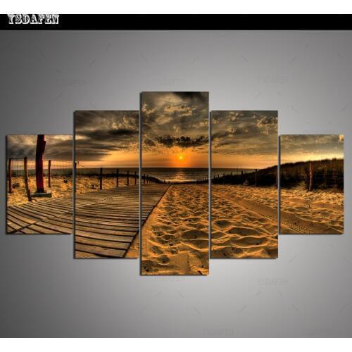 Op de muur HD print olieverf Film modulaire foto Scenery poster kind room decor woondecoratie 5 stks canvas art z251