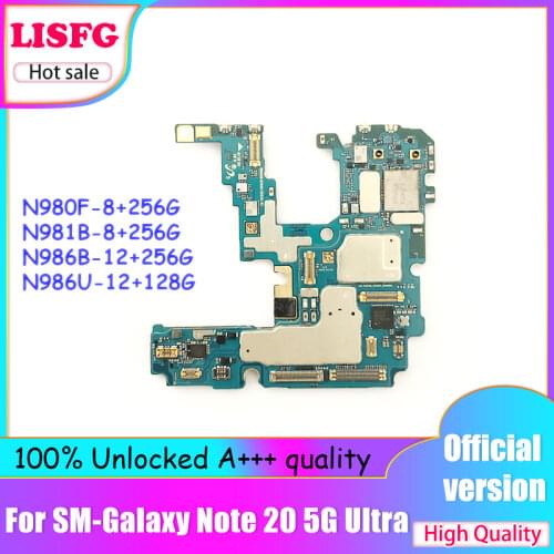 Europe Version Unlocked For SAMSUNG Galaxy NOTE 20 5G Ultra N980F N981B N986B Motherboard Logic Board Mainboard