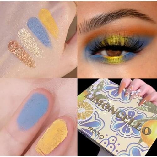 12 Colors LIMONCELLO Eyeshadow Palette Matte Glitter Sunmmer Lemon Makeup Palette Long lasting Neon Pigments Eye Makeup Powder