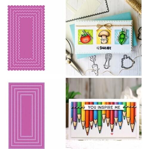 Rectangle Wavy Slim Frame Cutting Dies Scrapbooking For Crafts Card Album Make DIY Stencil Supplies New 2020