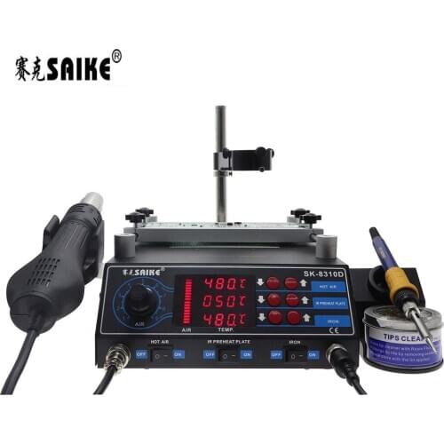SAIKE 8310D 853AAA Preheating Station PCB Preheater Soldering Station BGA Rework Station Soldering Iron Heat Gun Welding Station