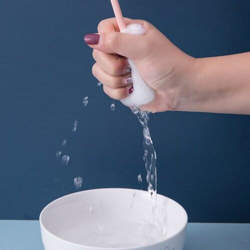 Sponge Cleaning Brush with Long Handle Feeding Bottle Milk Bottle Cleaner Cup Cleaning Brush for Glass Winebottle TS2