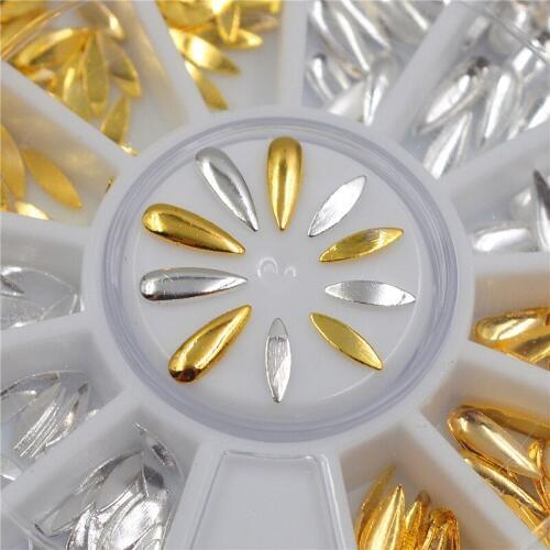 Mixed 2 shapes gold silver metal 3D Rhinestones Wheel For Nail Art Tips Decoration beauty Styling Tools Accessories