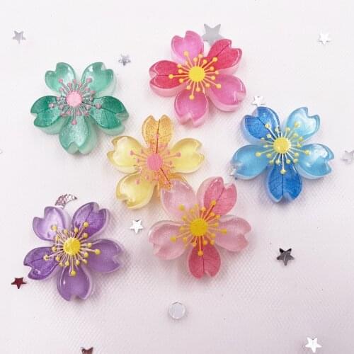 New 12pcs Glitter Colorful 27mm Snowflower Flatback Rhinestone Cabochons Resin Scrapbooks Wedding Embellishments DIY G73