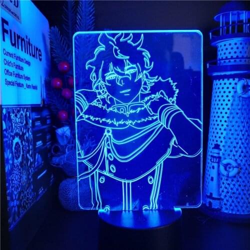 Black Clover Yuno LED Night Light Kawaii Room Decor Lampara Anime Figure Manga Luminaria Lights Xmas Decoration Lampe Neon Lamps