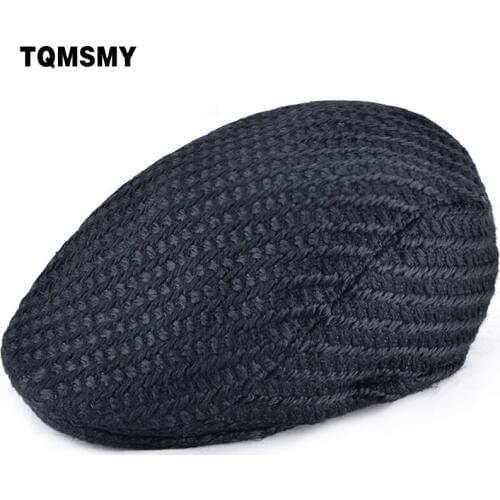 TQMSMY Autumn Winter Retro adjustable knitted Flat Beret Visor Caps Women Unisex Men Beret Hats Boina Chapeu Classic Cap TMC46