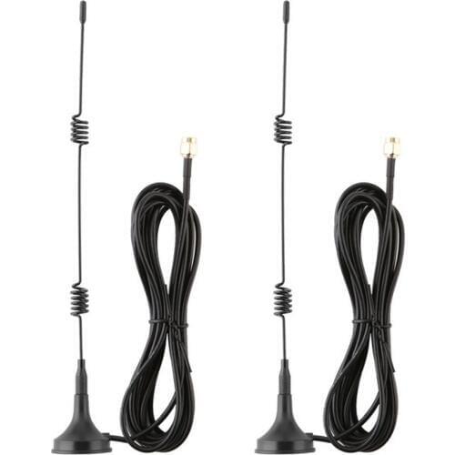 Tonton 2PC 2.4GHZ WIFI Antenna Extension Cable SMA Male Connector 7dBi WIFI Antenna long range Magnetic Base wifi antena booster