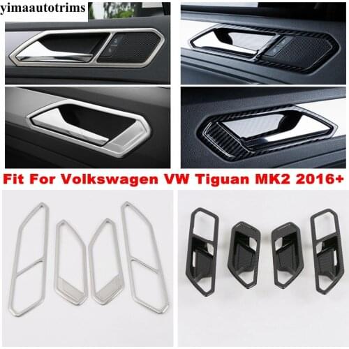 ABS / Stainless Steel Interior Car Inner Door Handle Bowl Frame Cover Trim Accessories For Volkswagen VW Tiguan MK2 2016 - 2021
