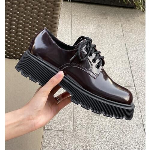 2021 Spring Waterproof Platform Women Flat Shoes Genuine Leather Women Loafer Shoes male casual Pumps