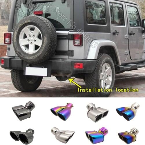 For Jeep Wrangler 2008-2015 car stickers cover muffler exterior back end pipe dedicate exhaust tip tail outlet ornament 1pcs