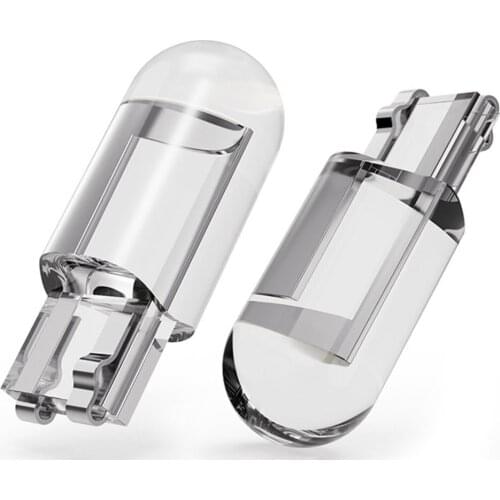 10 Pieces W5W 194 T10 Glass Housing High Brightness COB LED Car Lamp Wedge License Plate Light Dome Light Lichtkoepel Wit Diedo