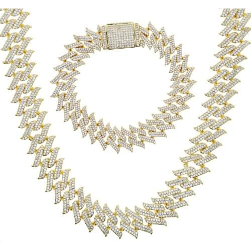 15MM Gold Silver Color 2 Row CZ 5A Cubic Zirconia Cuban Chain Bracelet Iced Out Bling Big Heavy Hip Hop Rock Punk Men Jewelry