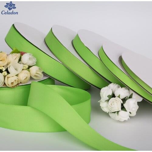 5 Yards/lot Width 7mm 10mm 15mm 20mm 25mm 38mm Peridot Color Grosgrain Ribbon Wholesale gift wrap decoration Christmas ribbons