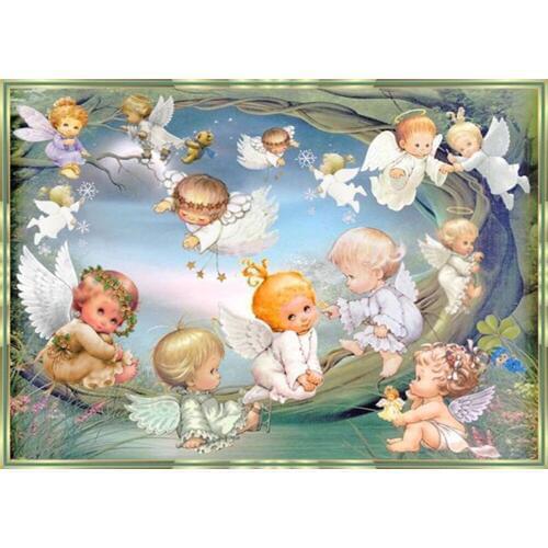 5D Icon Diamond Embroidery Angel baby DIY Diamond Painting Cross Stitch Square Mosaic Rhinestones Home Decorative Painting FZ502