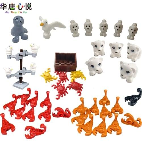 Locking Creator Animals Toys for Children Seagulls and Seals Sets Scorpion Accessories Educational Animals Building Blocks Gift