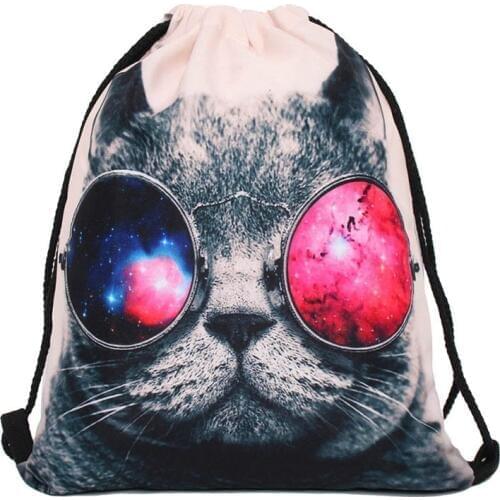 BU Brand Drawstring Bag String Sack Bag Beach Dot Polyester Women Men Travel Storage Package Teenagers backpack Sacos Mujer