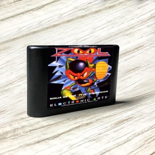 Zool - Ninja of the 'Nth' Dimension - EUR Label Flashkit MD Card for Sega Genesis Megadrive Video Game Console