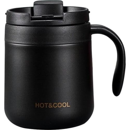 Coffee Mug Thermos Beer Cups Handgrip Insulated Bottle Leakproof Stainless Steel Flask Tumbler Thermal Cooler Outdoor Drinkware
