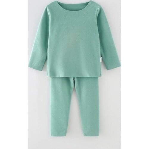 High technology Children Thermal Underwear Set Boys Girls Solid Clothes Set Casual Baby Kids Warm Underwear Suit Autumn Winter