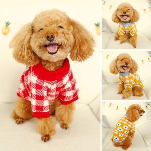 Red And White Plaid Winter Dog Sweater Pet Clothes Cute Style Small to Large for Dog & Cat Coat