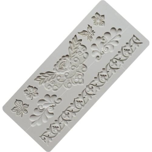 Lace Silicone Sugar Mold Baking Flower Border Mat Cake Decoration Tool for Fondant Cake Cupcake Decorating Tools LS117