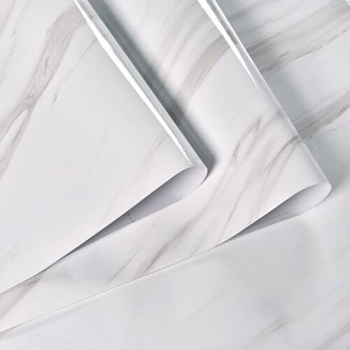 Marble DIY Self-Adhesive Stickers Kitchen Cabinets Wall Paper Home Decors Contact Paper Waterproof Bedroom Furnitures Restore