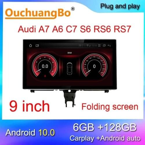 Ouchuangbo radio stereo multimedia recorder for 9 inch A7 A6 C7 S6 RS6 RS7 2012-2018 Android 10 GPS navigation 6+128GB