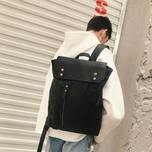 Men Backpack School Men PU Leather Backpacks for Teenagers Luxury Designer Casual Large Capacity Laptop Bag Male Travel Bags