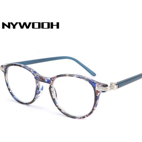 NYWOOH Anti Blue Light Reading Glasses Women Men Fashion Round Presbyopic Eyeglasses Prescription Computer Eyewear +1.0 1.5 3.5