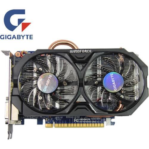 Original GIGABYTE GV-N75TOC-2GI Graphics Cards GTX750 GPU 128Bit GDDR5 GTX 750 Ti 2GB Video Card for Geforc Videocard Used
