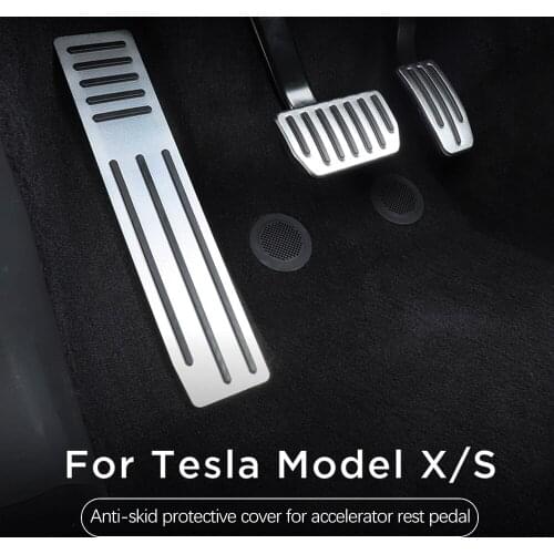 Foot Rest Pedal Pads Covers 3PCS for Tesla model X Tesla model S Aluminium Alloy PVC Car Accessories Interior Modification