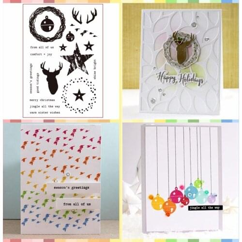 Seasons Greetings Clear Stamps for DIY Scrapbooking Cards Making Crafts Kids Fun Decoration Transparent Stempels Silicone Seal