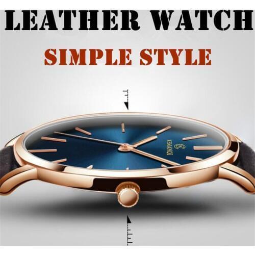 Simple Watch 8mm Mens Watch Fashion New Casual Business Leather Time Quartz Roman Male Clock Relogio Masculino saat clock
