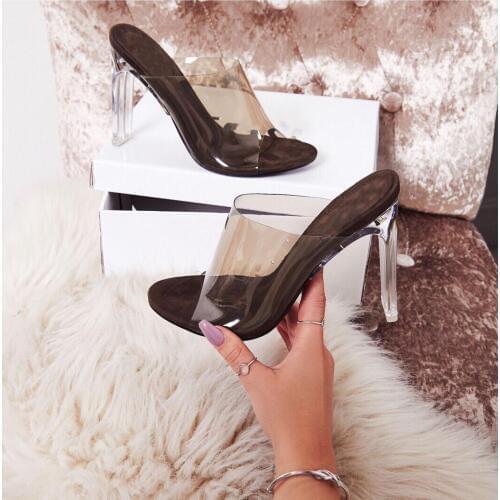 New Summer Gladiator Sandals Women Crystal Square heel slippers Fashion Womens Sandals Slip-On Slides shoes size 35-42